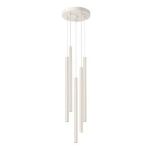 Pastelo 5-Light Cluster Pendant - Ivory Bedroom Pendant Lights Great Lighting UK Ltd