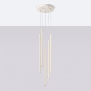 Pendant Lamp Pastelo 5p Ivory Multi Pendants Great Lighting UK Ltd