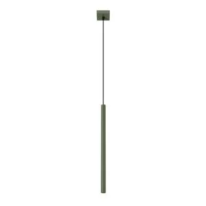 Pastelo Pendant Light - Single / Olive Green Bedroom Cylinder Pendants Great Lighting UK Ltd
