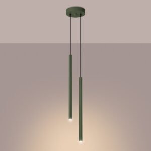 Pendant Lamp Pastelo 2 Olive Green Multi Pendants Great Lighting UK Ltd