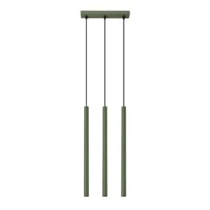 Pastelo 3-Light Linear Pendant - Olive Green Bar & Linear Pendant Lights Great Lighting UK Ltd