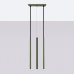 Pendant Lamp Pastelo 3 Olive Green Multi Pendants Great Lighting UK Ltd
