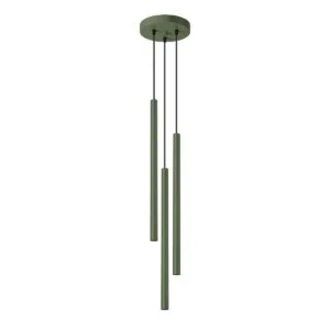 Pastelo 3-Light Cluster Pendant - Olive Green Coloured Pendant Lights Great Lighting UK Ltd