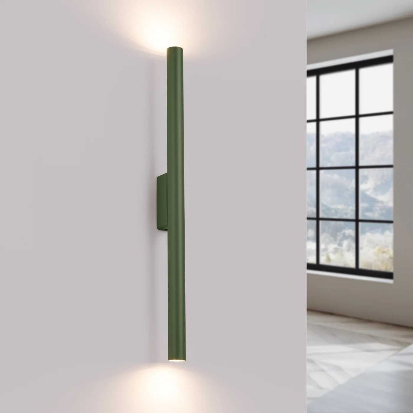 Pastelo Twin Wall Light - Olive Green Double Wall Lights Great Lighting UK Ltd