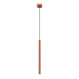 Pastelo Pendant Light - Single / Red Ochre Bedroom Cylinder Pendants Great Lighting UK Ltd