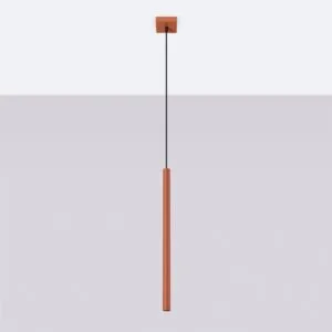 Pastelo Pendant Light - Single / Red Ochre Bedroom Cylinder Pendants Great Lighting UK Ltd