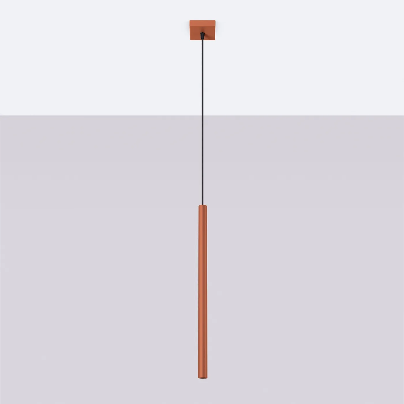 Pastelo Pendant Light - Single / Red Ochre Bedroom Cylinder Pendants Great Lighting UK Ltd