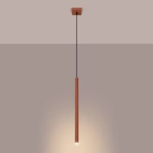 Pastelo Pendant Light - Single / Red Ochre Bedroom Cylinder Pendants Great Lighting UK Ltd