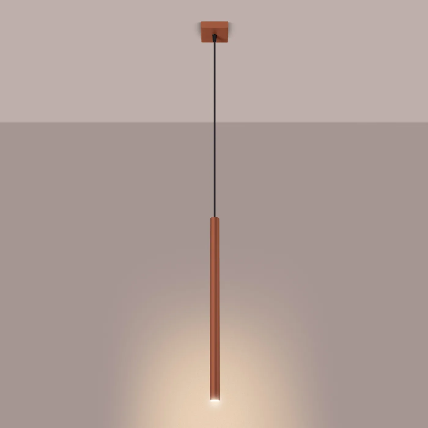 Pastelo Pendant Light - Single / Red Ochre Bedroom Cylinder Pendants Great Lighting UK Ltd