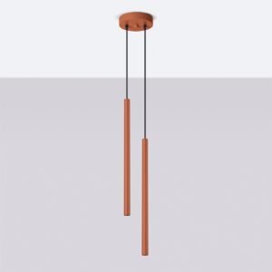 Pendant Lamp Pastelo 2 Red Ochre Multi Pendants Great Lighting UK Ltd