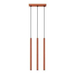 Pastelo 3-Light Linear Pendant - Red Ochre Bar & Linear Pendant Lights Great Lighting UK Ltd