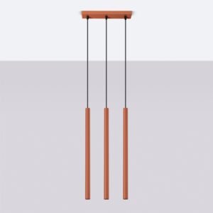 Pendant Lamp Pastelo 3 Red Ochre Multi Pendants Great Lighting UK Ltd