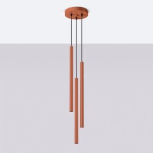 Pendant Lamp Pastelo 3p Red Ochre Multi Pendants Great Lighting UK Ltd