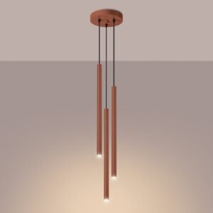 Pendant Lamp Pastelo 3p Red Ochre Multi Pendants Great Lighting UK Ltd
