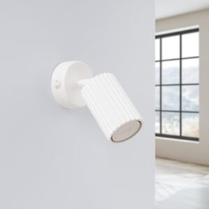 Wall Lamp Karbon White With A Switch Single Wall Lights Great Lighting UK Ltd