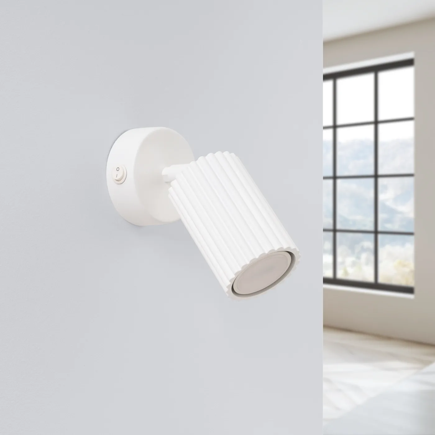 Karbon Wall Light - White / With Switch Modern Adjustable Wall Lights Great Lighting UK Ltd