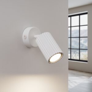 Wall Lamp Karbon White With A Switch Single Wall Lights Great Lighting UK Ltd