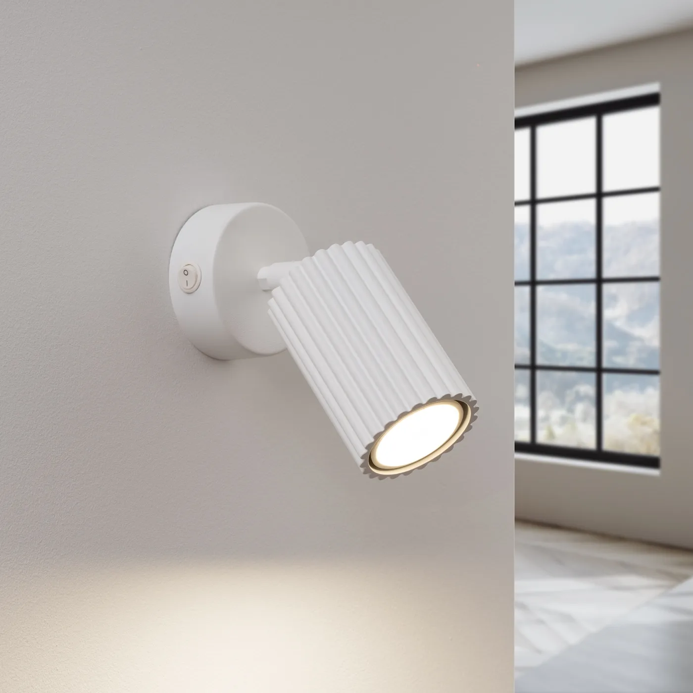 Karbon Wall Light - White / With Switch Modern Adjustable Wall Lights Great Lighting UK Ltd