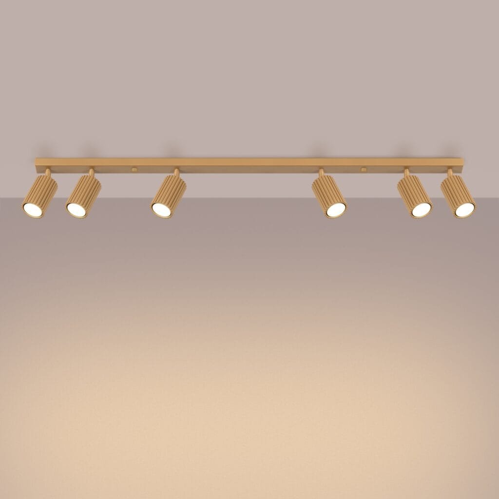 Karbon Six Light Gold Kitchen Spotlight Bar Kitchen Track Lighting Great Lighting UK Ltd