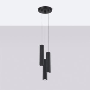 Pendant Lamp Karbon 3p Black Multi Pendants Great Lighting UK Ltd