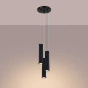 Pendant Lamp Karbon 3p Black Multi Pendants Great Lighting UK Ltd