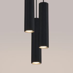 Pendant Lamp Karbon 3p Black Multi Pendants Great Lighting UK Ltd