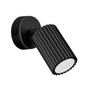 Wall Lamp Karbon Black With A Switch Single Wall Lights Great Lighting UK Ltd