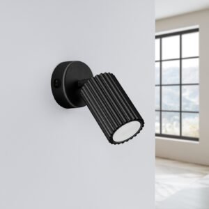 Wall Lamp Karbon Black With A Switch Single Wall Lights Great Lighting UK Ltd