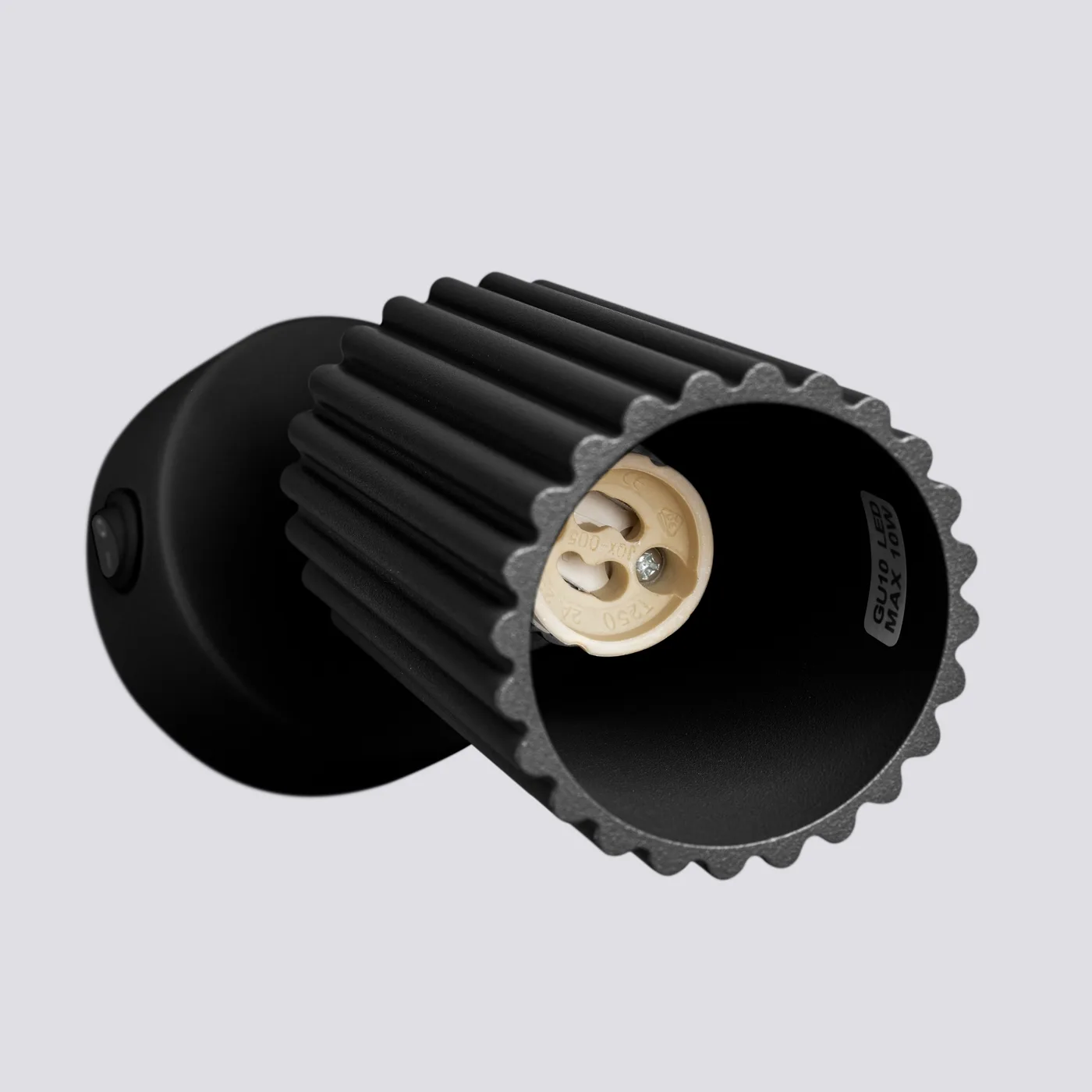 Karbon Wall Light - Black / With Switch Black Wall Lights Great Lighting UK Ltd