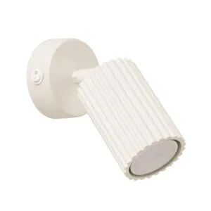 Wall Lamp Karbon Ivory Single with Switch Minimalist Lighting Great Lighting UK Ltd