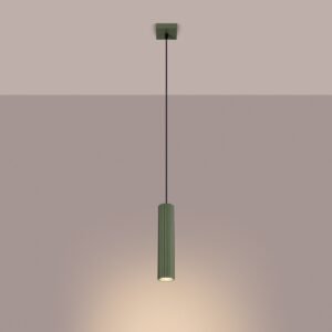 Pendant Lamp Karbon 1p Olive Green Modern Single Pendants Great Lighting UK Ltd
