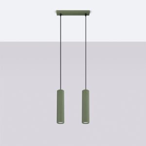 Pendant Lamp Karbon 2p Olive Green Multi Pendants Great Lighting UK Ltd