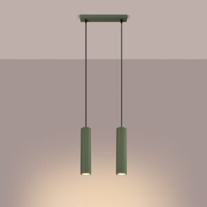 Pendant Lamp Karbon 2p Olive Green Multi Pendants Great Lighting UK Ltd