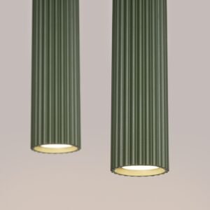 Pendant Lamp Karbon 2p Olive Green Multi Pendants Great Lighting UK Ltd