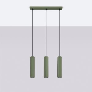 Pendant Lamp Karbon 3p Olive Green Multi Pendants Great Lighting UK Ltd