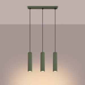 Pendant Lamp Karbon 3p Olive Green Multi Pendants Great Lighting UK Ltd