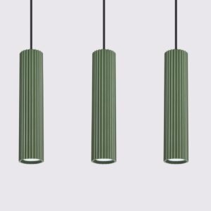 Pendant Lamp Karbon 3p Olive Green Multi Pendants Great Lighting UK Ltd