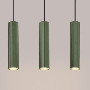 Pendant Lamp Karbon 3p Olive Green Multi Pendants Great Lighting UK Ltd