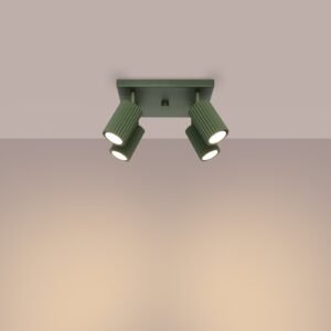 Square 4 Light Karbon Olive Green Cluster Ceiling Lights Great Lighting UK Ltd