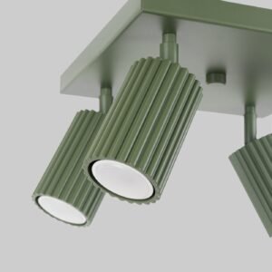 Square 4 Light Karbon Olive Green Cluster Ceiling Lights Great Lighting UK Ltd