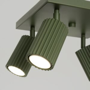 Square 4 Light Karbon Olive Green Cluster Ceiling Lights Great Lighting UK Ltd