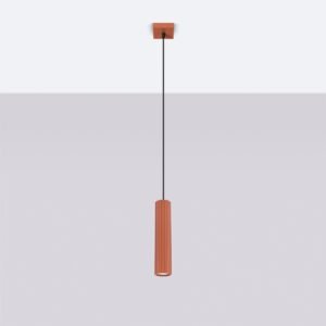 Pendant Lamp Karbon 1p Red Ochre Modern Single Pendants Great Lighting UK Ltd