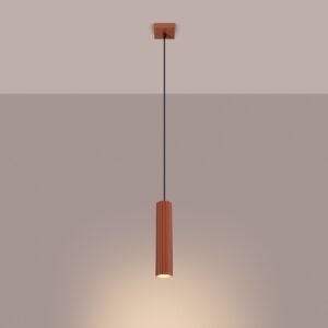 Pendant Lamp Karbon 1p Red Ochre Modern Single Pendants Great Lighting UK Ltd