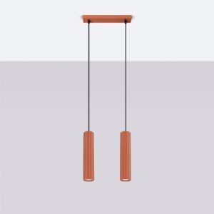 Pendant Lamp Karbon 2p Red Ochre Multi Pendants Great Lighting UK Ltd