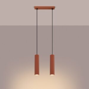 Pendant Lamp Karbon 2p Red Ochre Multi Pendants Great Lighting UK Ltd