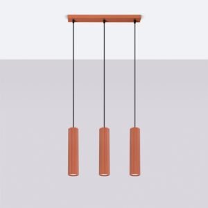 Pendant Lamp Karbon 3p Red Ochre Multi Pendants Great Lighting UK Ltd