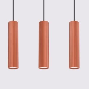 Pendant Lamp Karbon 3p Red Ochre Multi Pendants Great Lighting UK Ltd