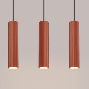 Pendant Lamp Karbon 3p Red Ochre Multi Pendants Great Lighting UK Ltd