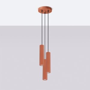 Pendant Lamp Karbon 3 Red Ochre Multi Pendants Great Lighting UK Ltd