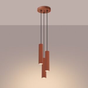 Pendant Lamp Karbon 3 Red Ochre Multi Pendants Great Lighting UK Ltd